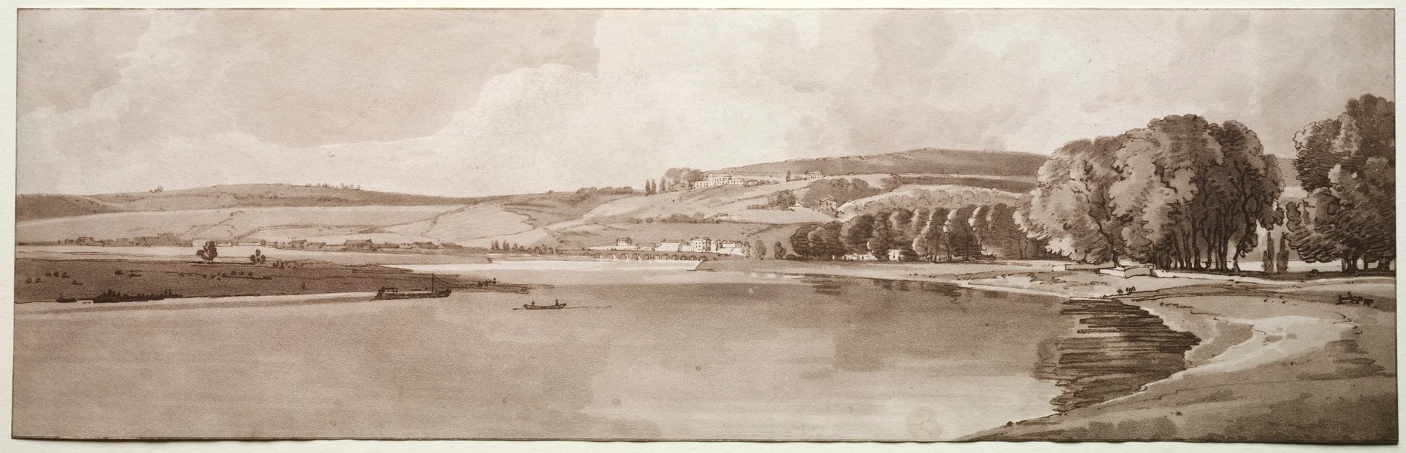 A Selection of Twenty of the Most Picturesque Views in Paris: View of Belle Vue & Pont de Sêve, by Girtin, 1802