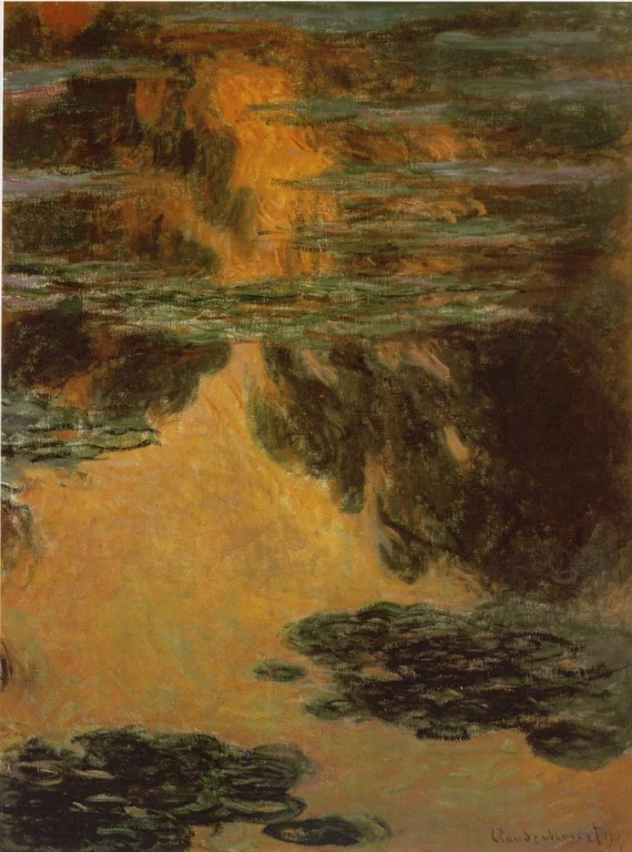 Waterlilies, by Claude Monet, oil, 1907