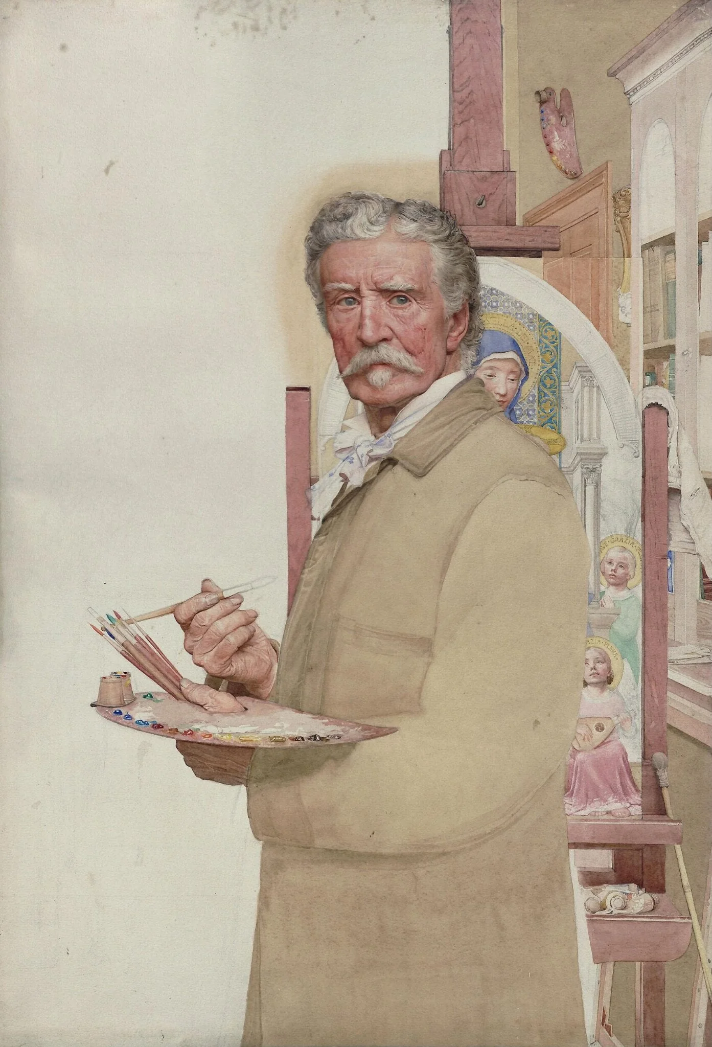 An Artist, by Benjamin Williams Leader, watercolor, 1890