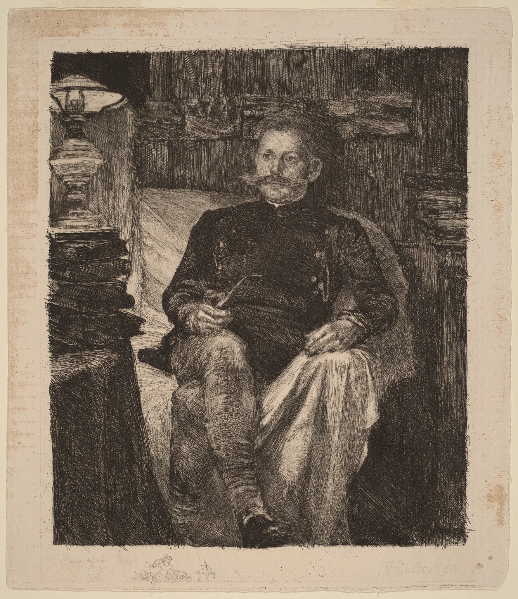 Franz Rose in His Study