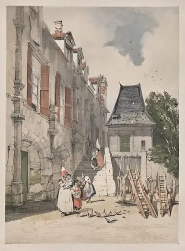 Picturesque Architecture in Paris, Ghent, Antwerp, Rouen:  L'Abbaye St. Amand, Rouen, France