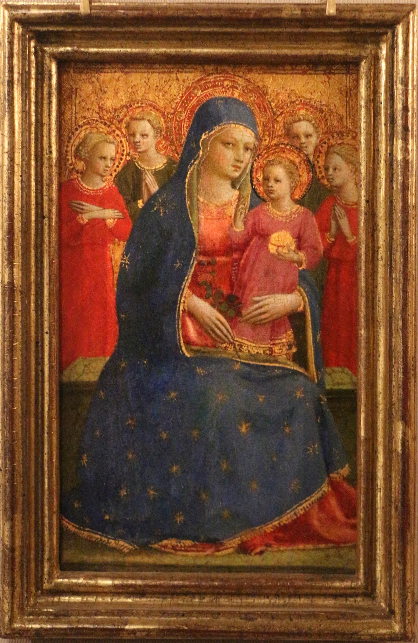 madonna col bambino e angeli, by Fra Angelico, unspecified, 1427