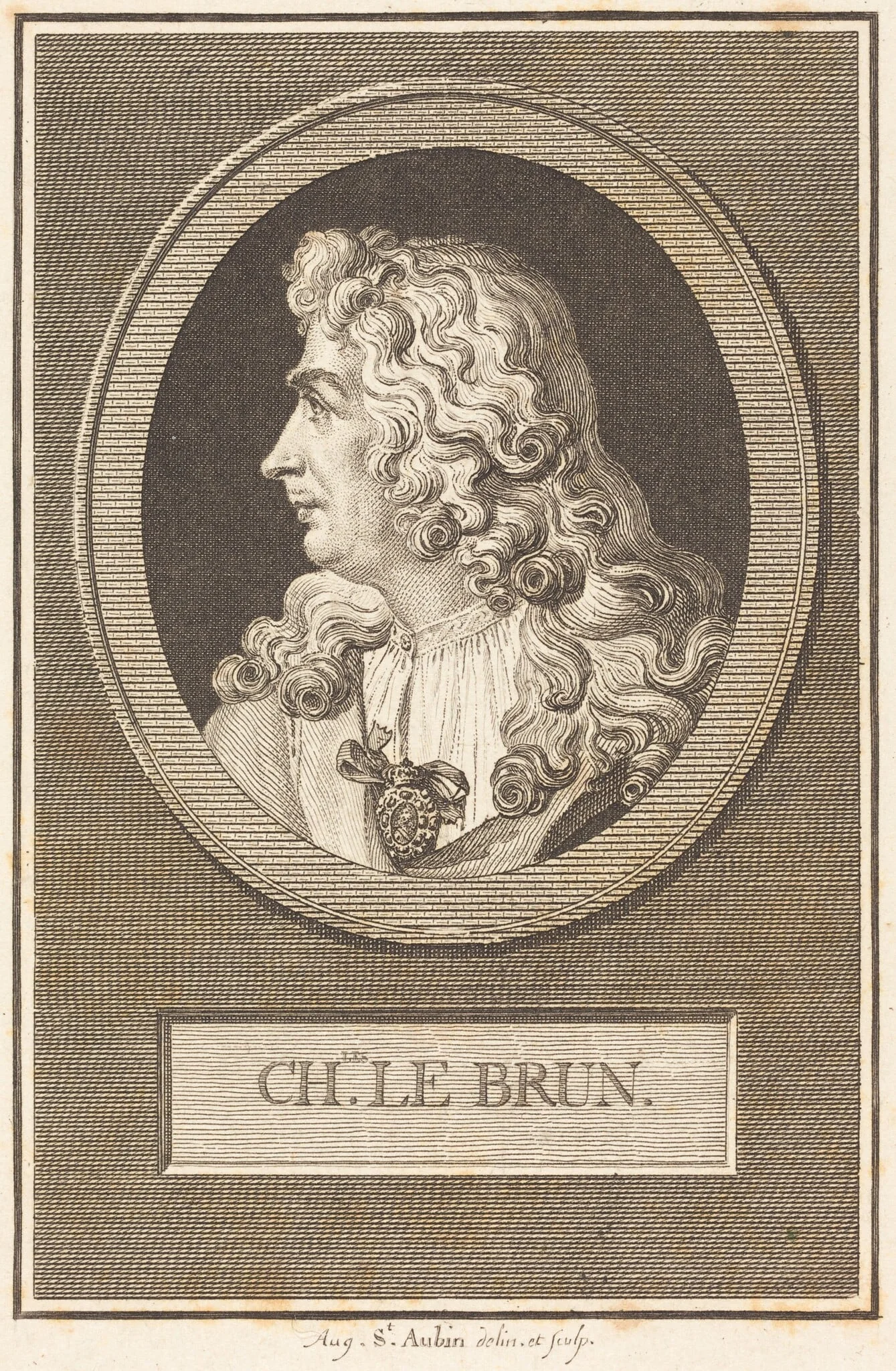Charles Le Brun, by Augustin de Saint-Aubin, ink, 1805