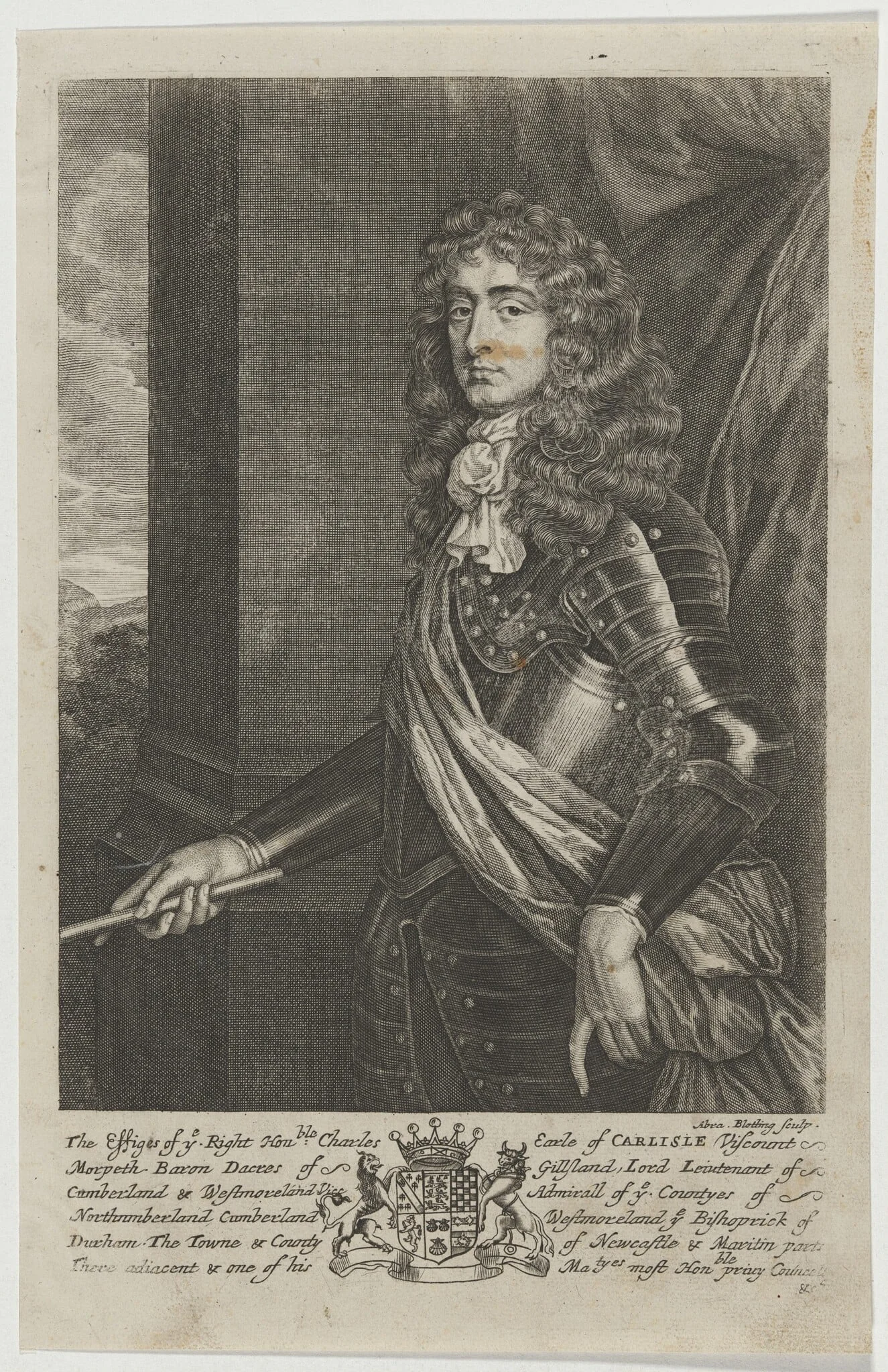 Charles, Earl of Carlisle, by Abraham Blooteling, ink, 1679
