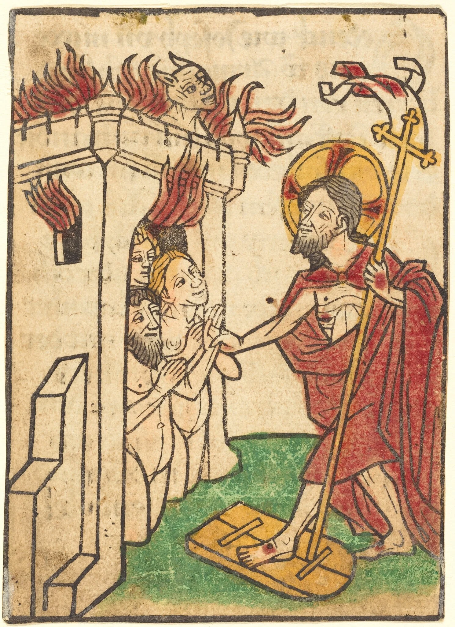 Christ in Limbo, by Ludwig of Ulm, ink, 1450