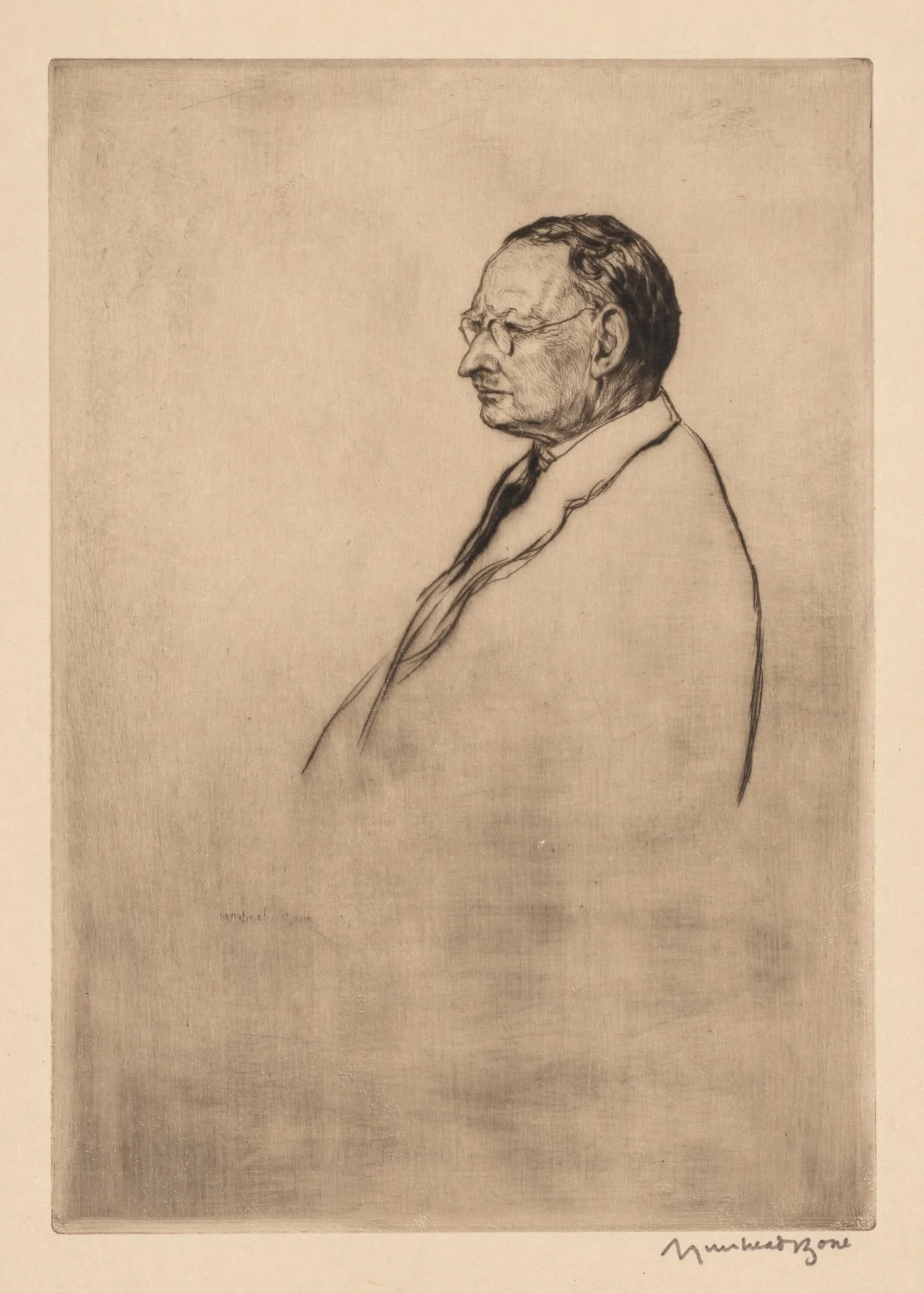 John Robertson, J. P., Dundee, by Muirhead Bone, 1929