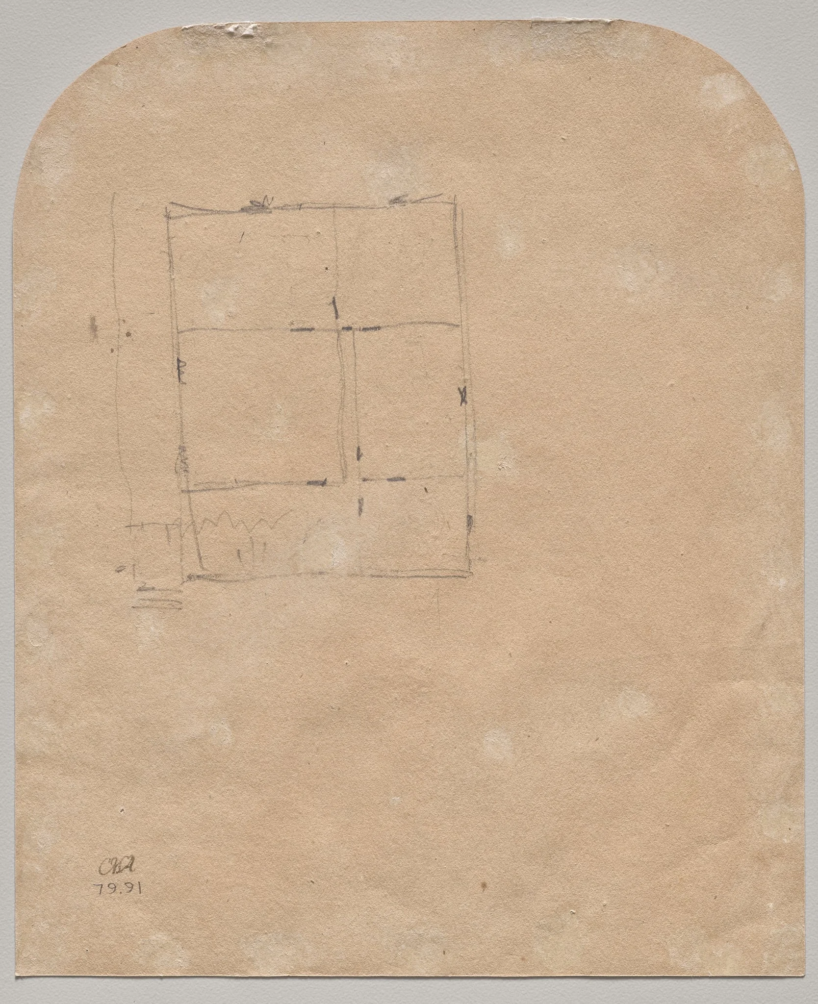 Floorplan (verso), by Jasper Francis Cropsey, 1851