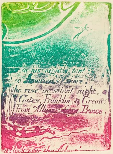 Restrike from fragment of cancelled plate for "A Prophecy"