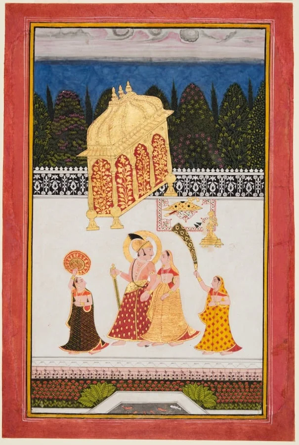 Maharana Ari Singh II of Mewar (r. 1761–73) with His Consort on a Terrace, by Unknown, unspecified, 1761