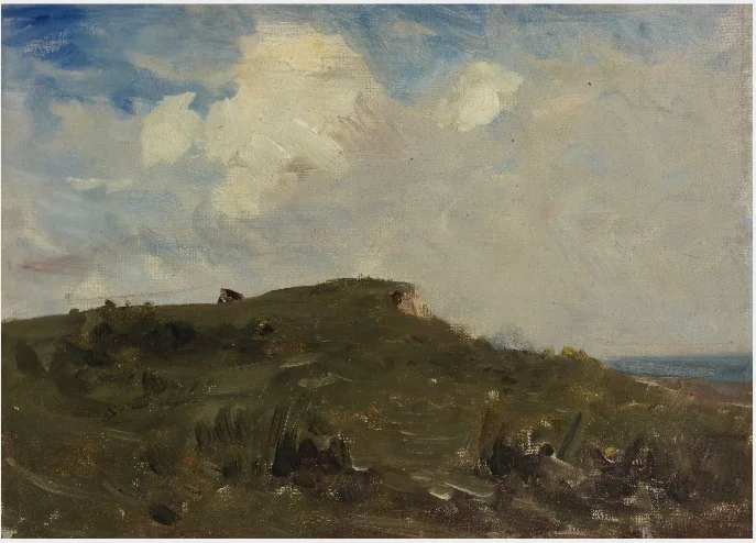 A Grass-crowned Bluff by the Sea