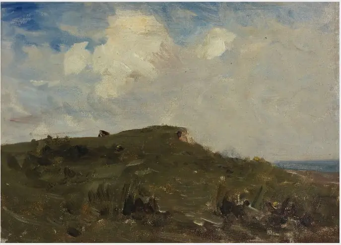 A Grass-crowned Bluff by the Sea