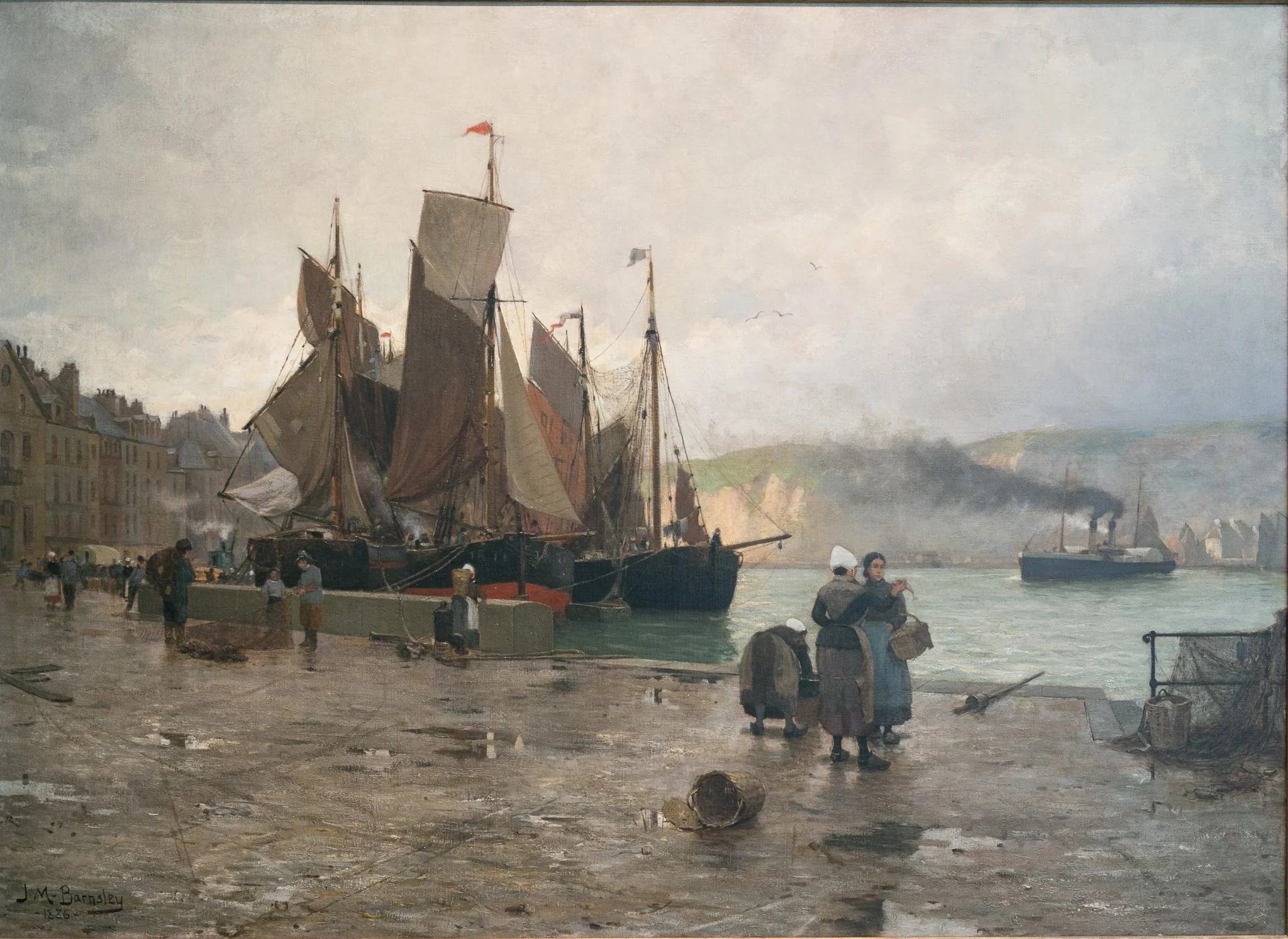 High Tide at Dieppe, by James Macdonald Barnsley, oil, 1894