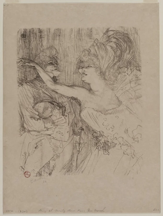 Guy and Mealy, in "Paris qui  Marche", by Henri de Toulouse-Lautrec, 1898