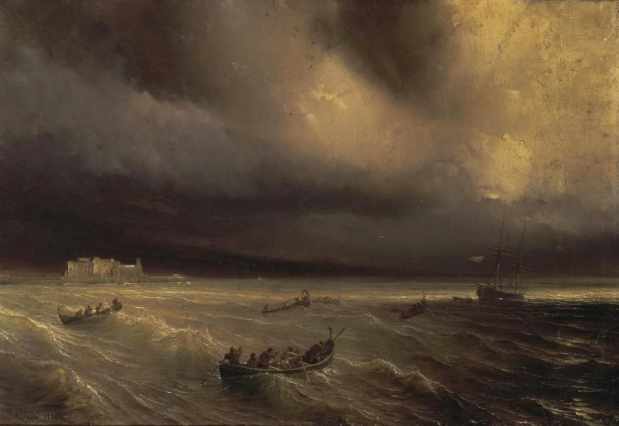 Storm in the Sea, by Théodore Gudin, oil, 1832
