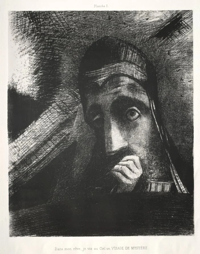 In My Dream I Saw in the Sky a Face of Mystery, by Odilon Redon, 1885