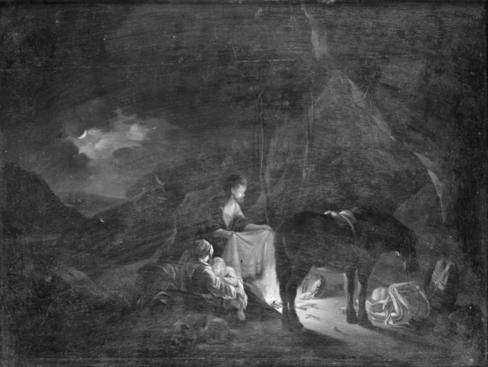 En rejsende til hest ved nattetid, by Unknown, unspecified