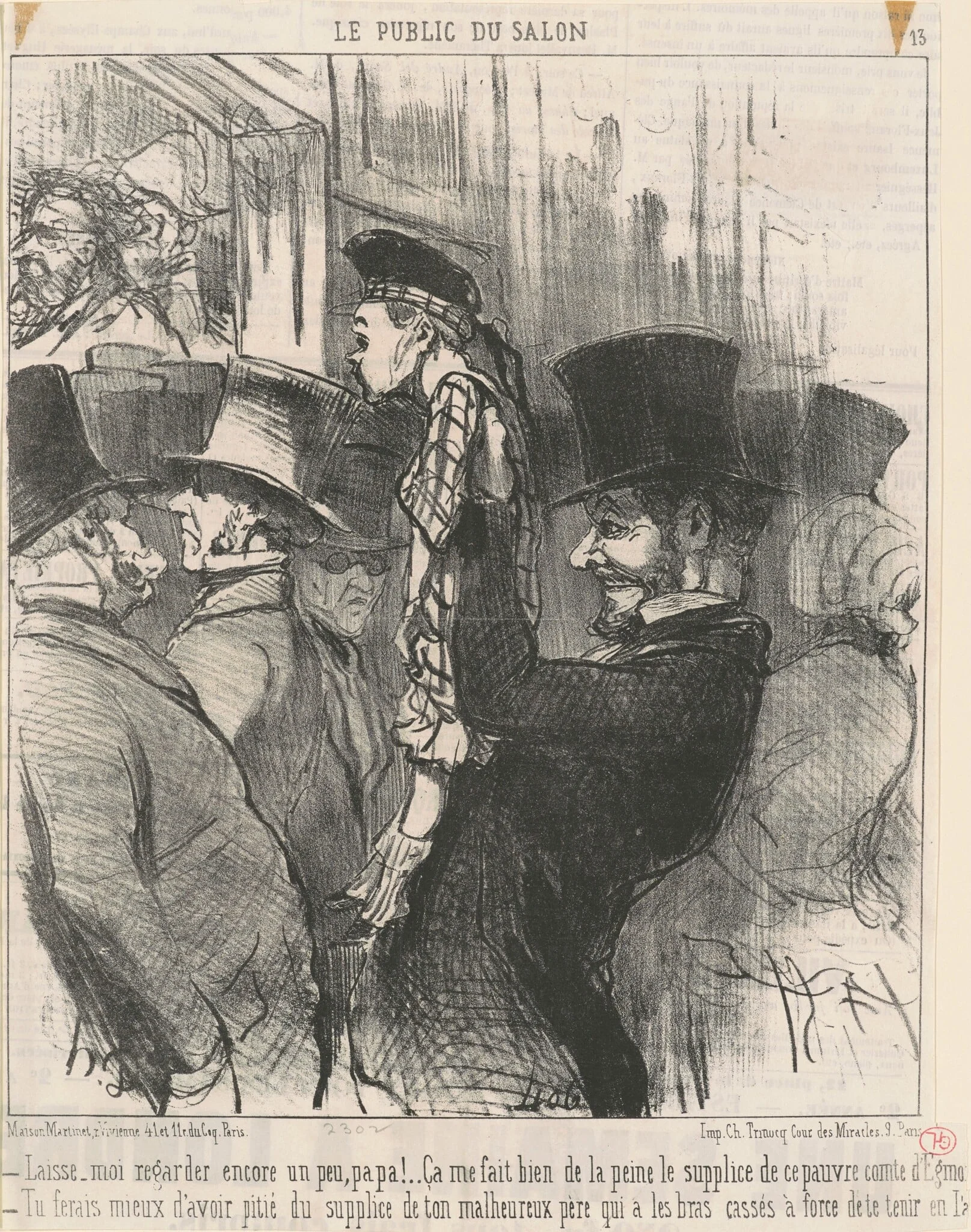 Laisse-moi regarder encore ... papa!, by Honoré Daumier, ink, 1852