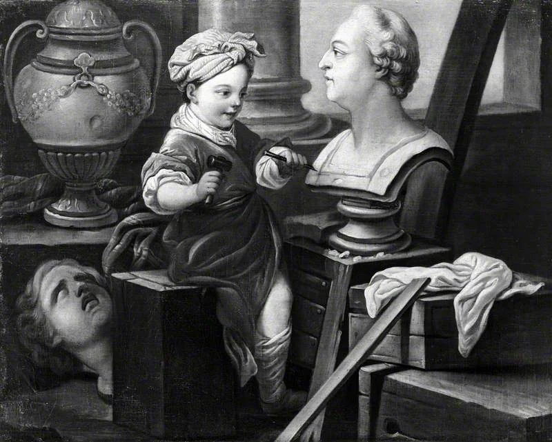 An Allegory of Sculpture, by Charles André van Loo, oil, 1745