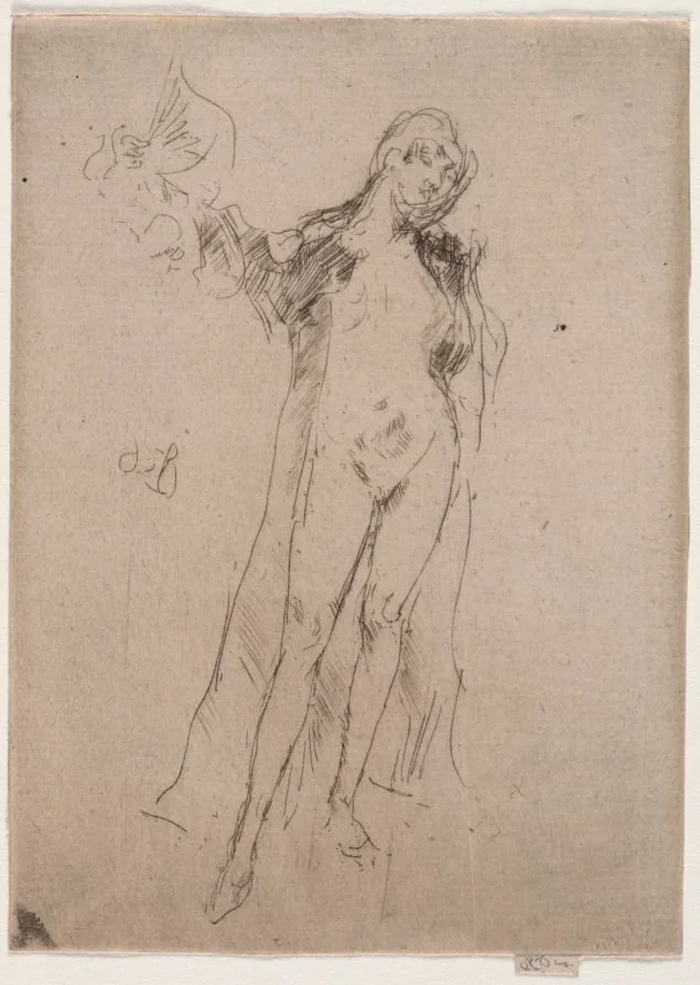 The Fan (Model No. 3), by James McNeill Whistler, 1888