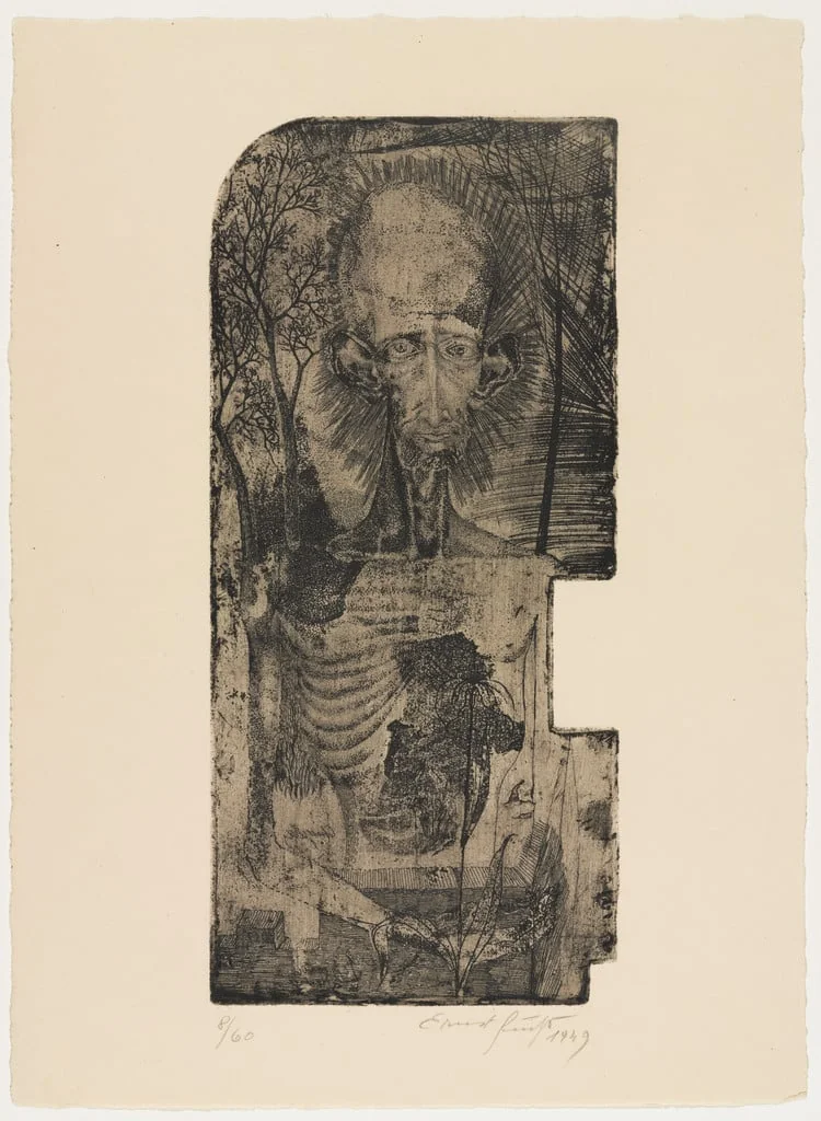 Untitled, by Ernst Fuchs, ink, 1949