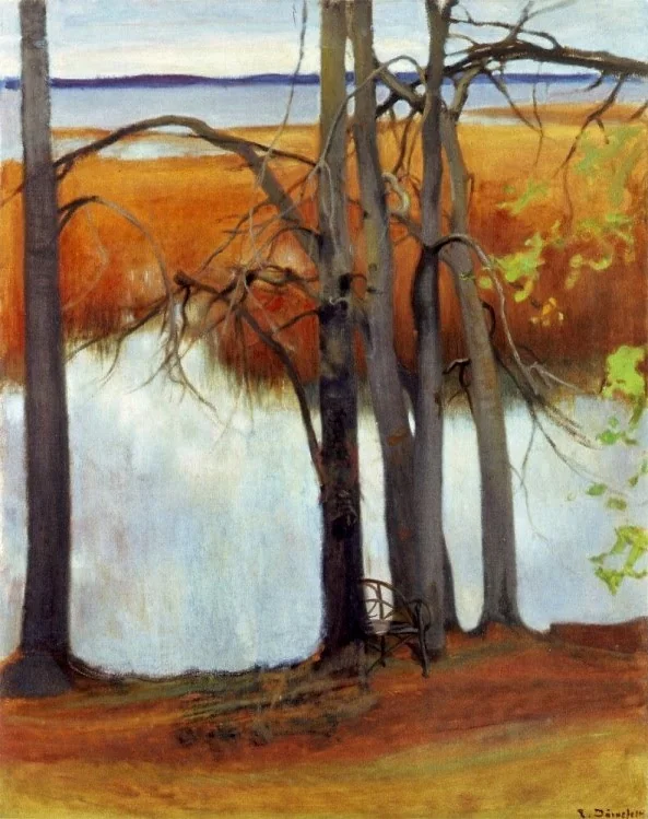 Lake Shore with Reeds, by Eero Järnefelt, oil, 1905