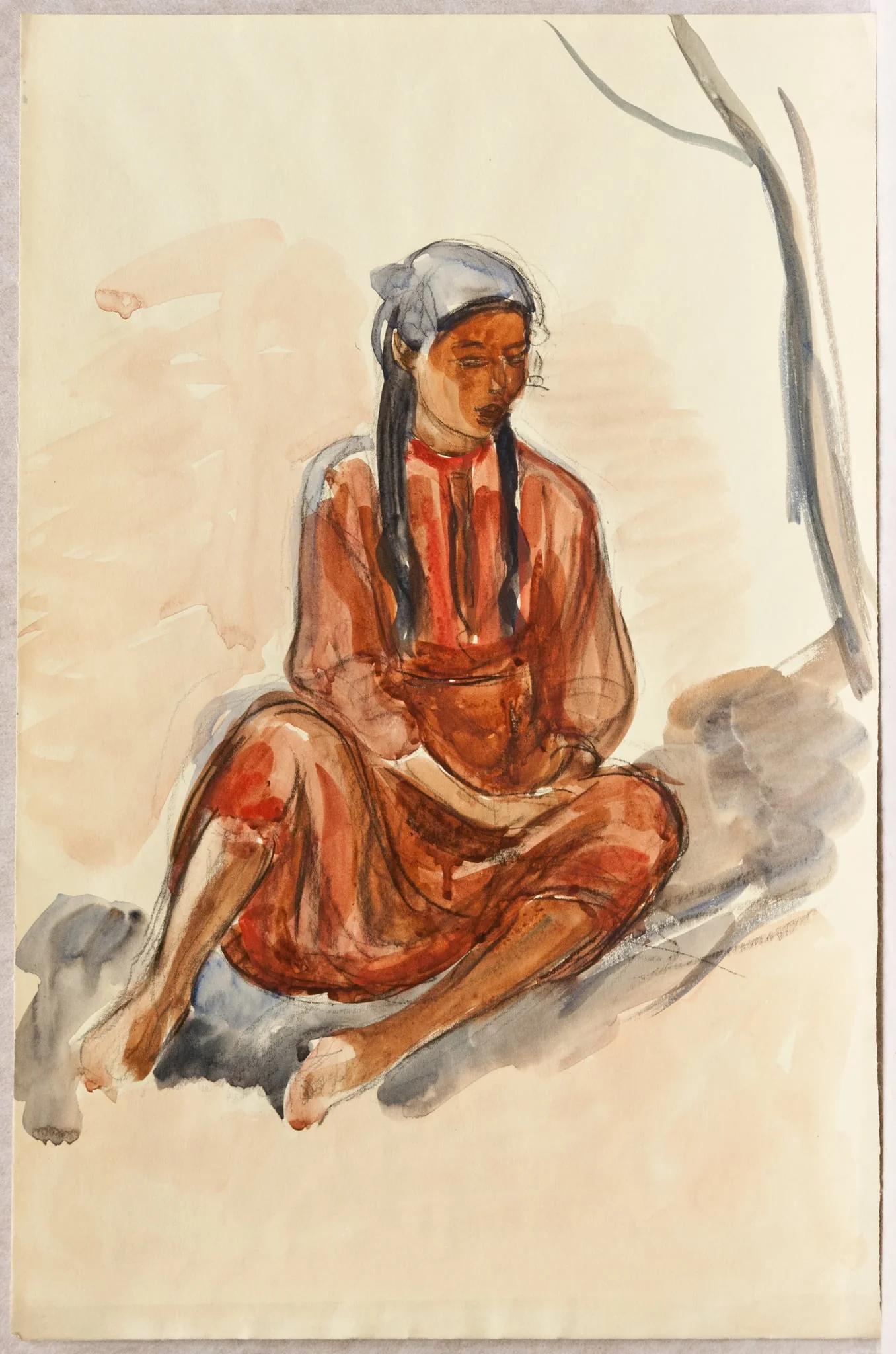 Tătăroaică odihnindu-se, by Rodica Maniu, 1950