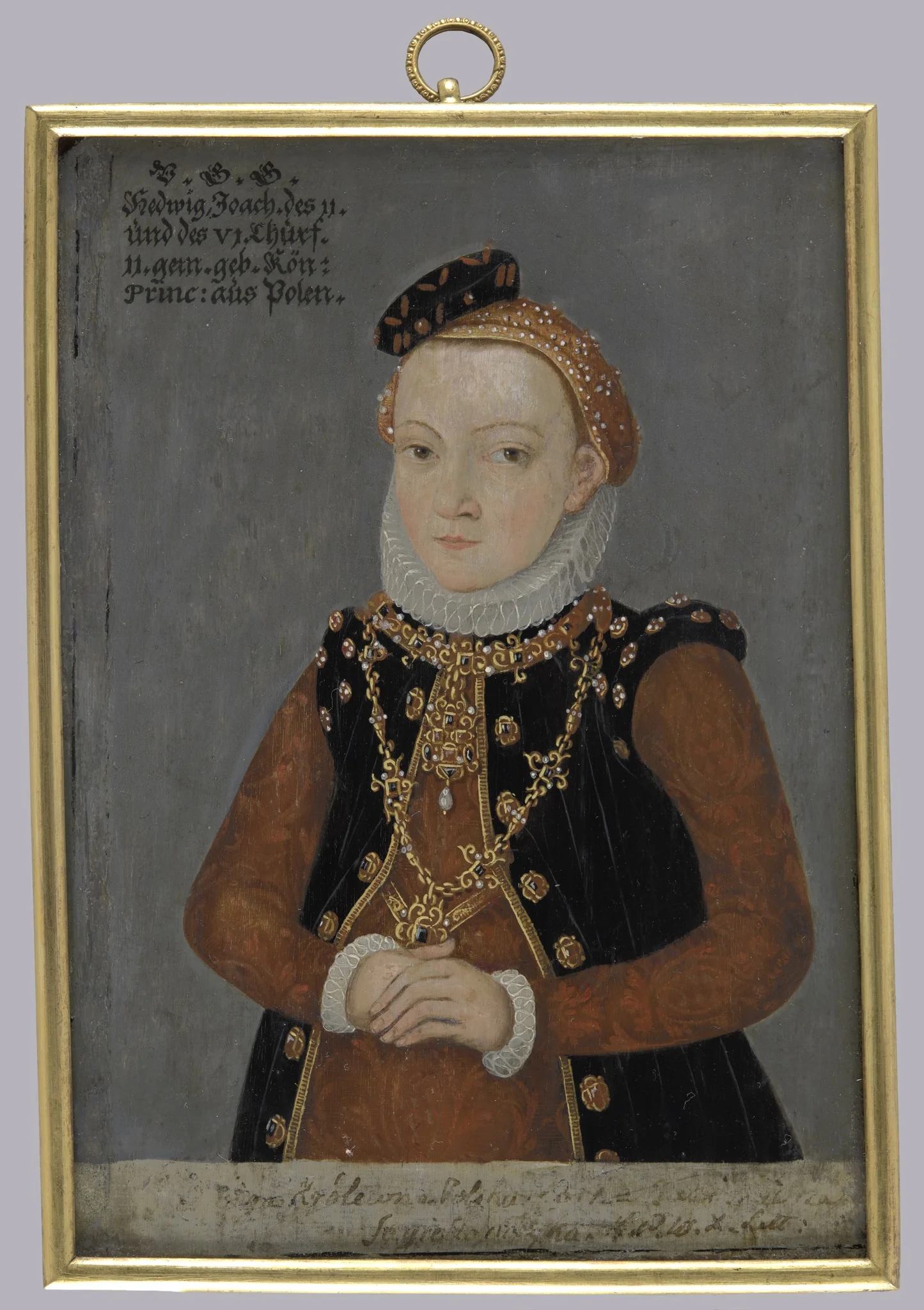 Portrait of Jadwiga Jagiellon (1513–1573), Daughter of Sigismund I (1467–1548), by Unknown, oil