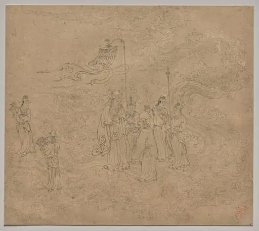 Album of Daoist and Buddhist Themes: Procession of Daoist Deities: Leaf 7