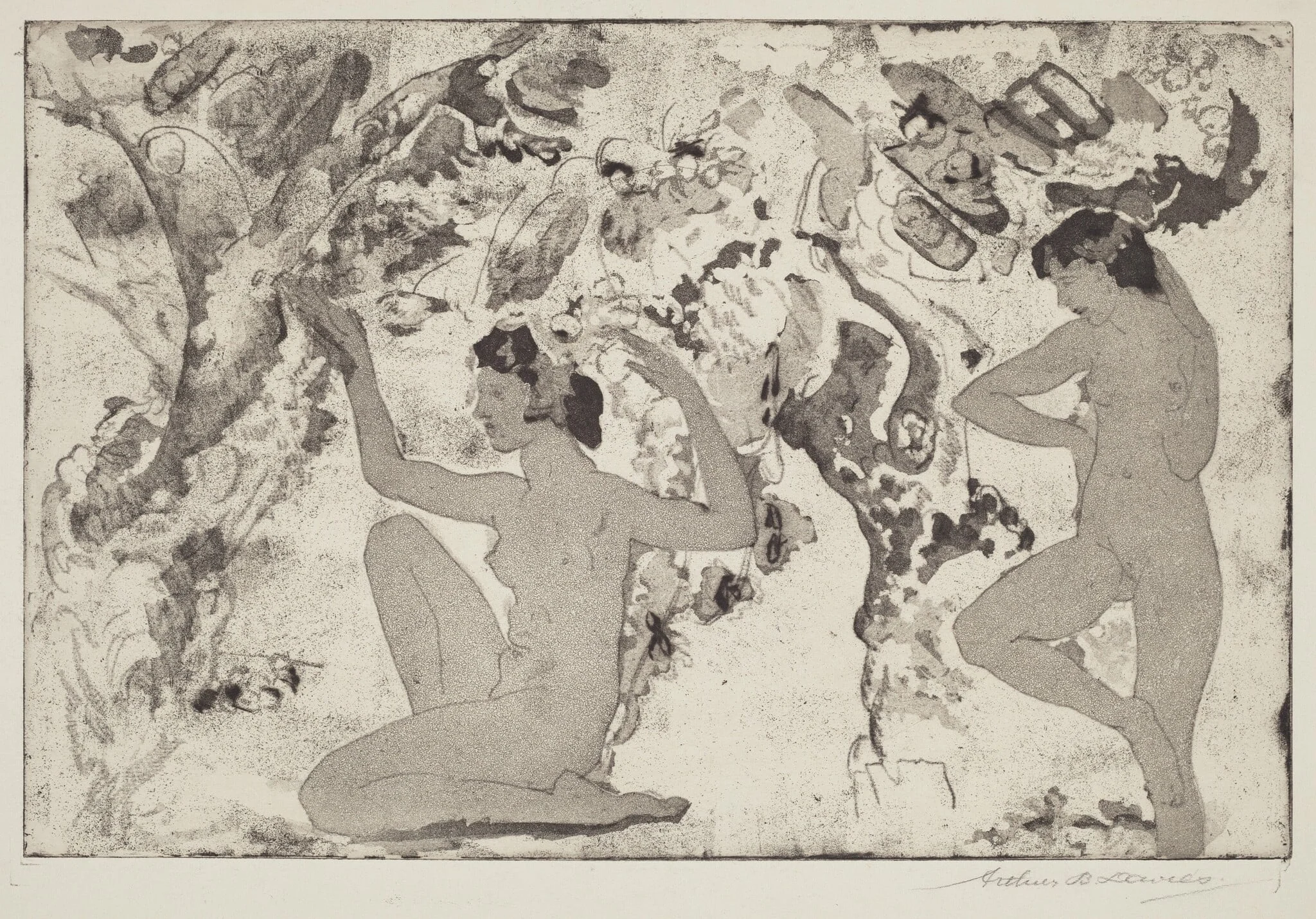 Angled Beauty, by Arthur Bowen Davies, ink, 1918