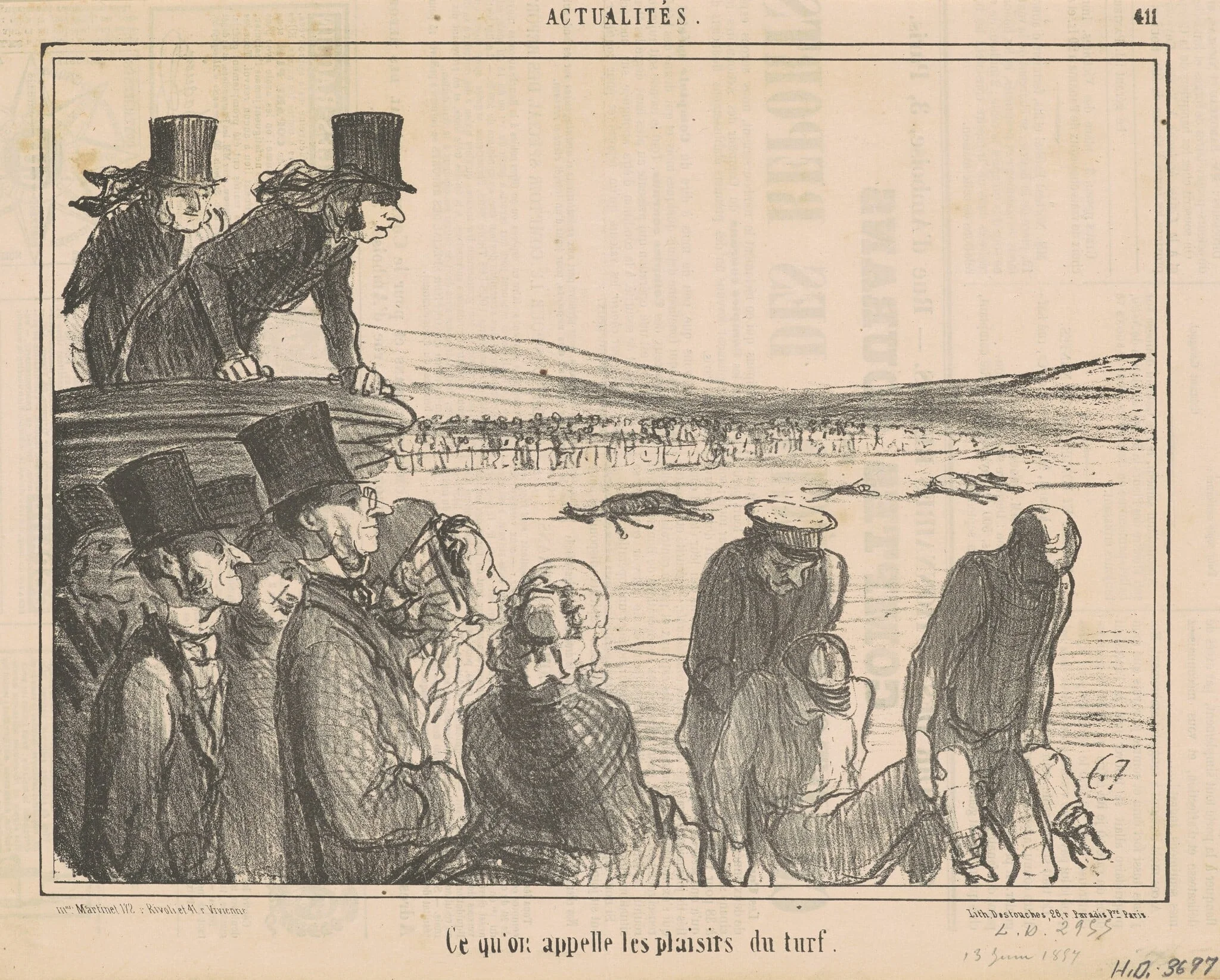 Ce qu'on appelle les plasirs du turf, by Honoré Daumier, ink, 1857