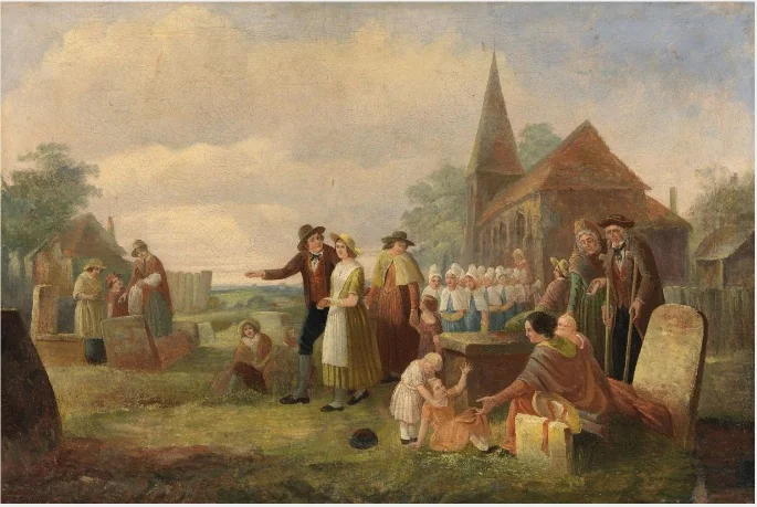 The Village Orphans, by George Francis Mulvany, oil, 1849