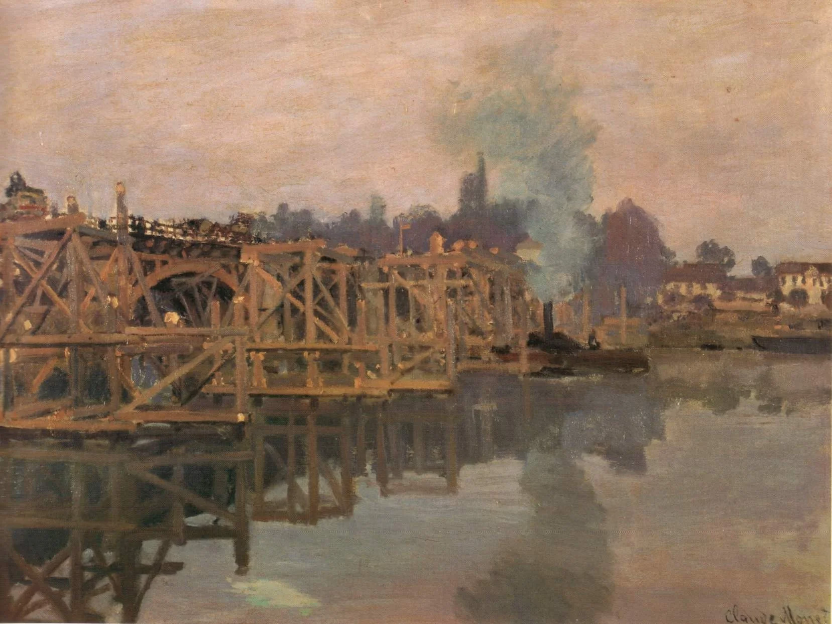 Argenteuil, the Bridge under Repair, by Claude Monet, oil, 1872