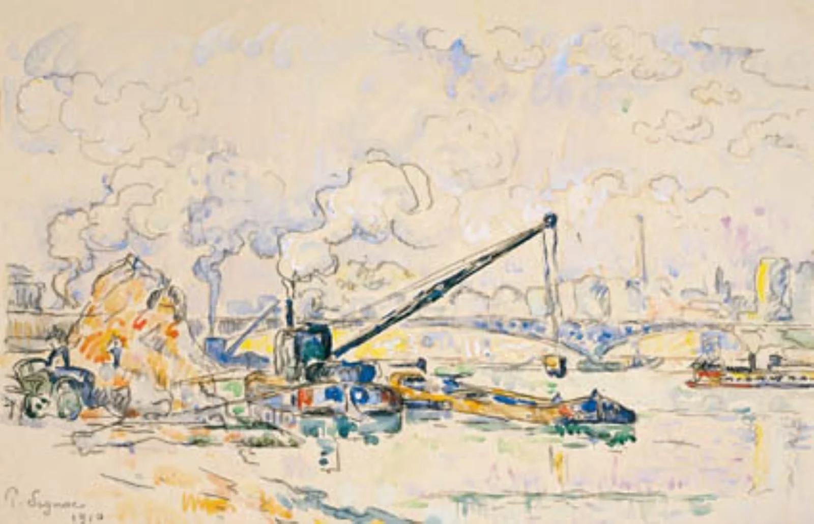 Le Pont Mirabeau. Sandbunken, by Unknown, unspecified, 1910