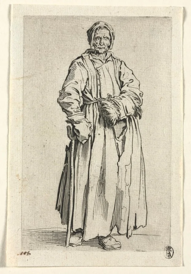 The Beggars: One-Eyed Woman, by Jacques Callot, 1623