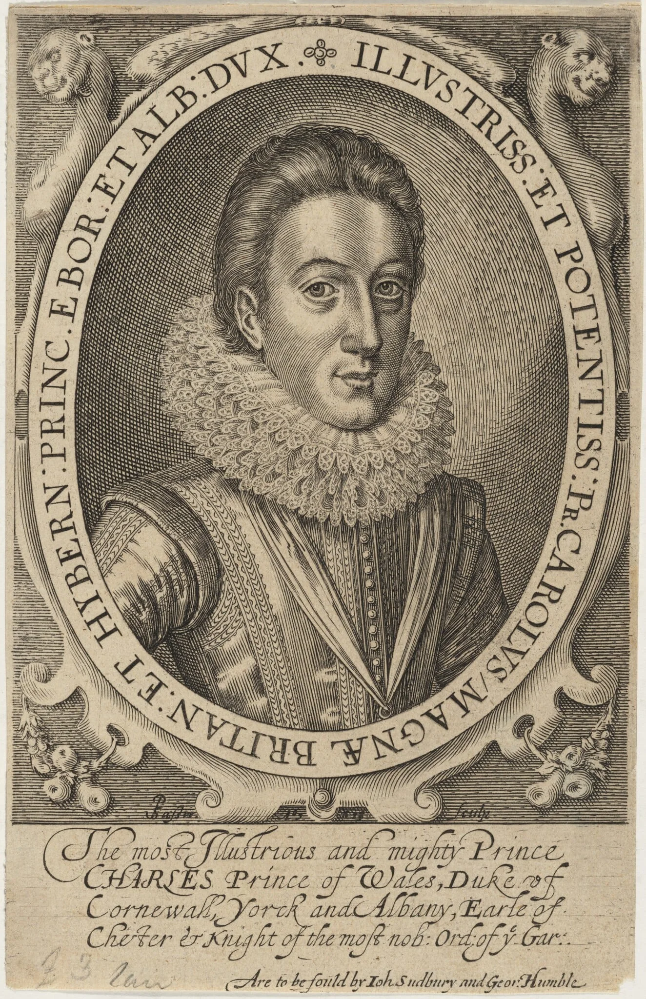 Charles I, King of England, as Duke of York, by Simon van de Passe, ink, 1621