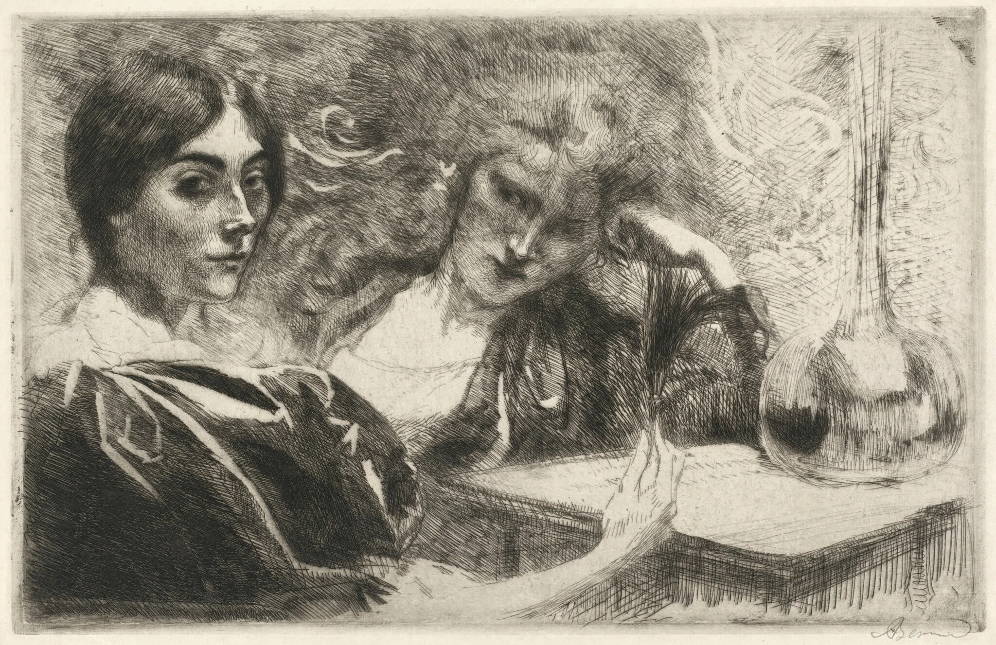 Morphine Addicts (Morphinomanes), by Paul-Albert Besnard, ink, 1887