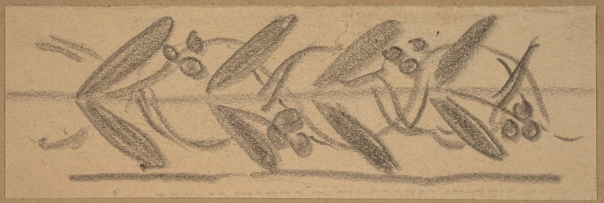 Study for a Border Design, by Charles Sprague Pearce, graphite, 1894