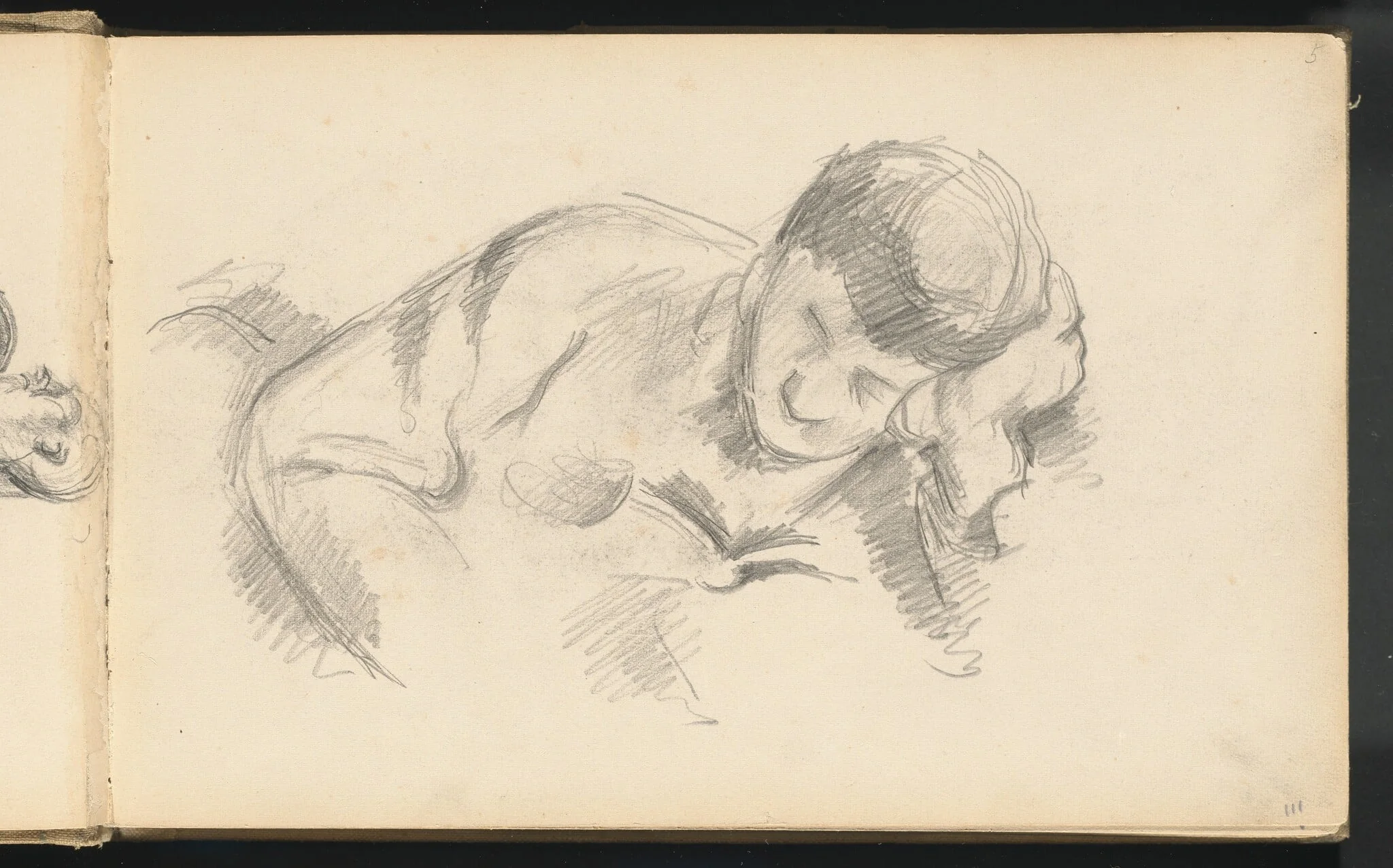 The Artist's Son Leaning on his Elbow, by Paul Cezanne, graphite, 1887