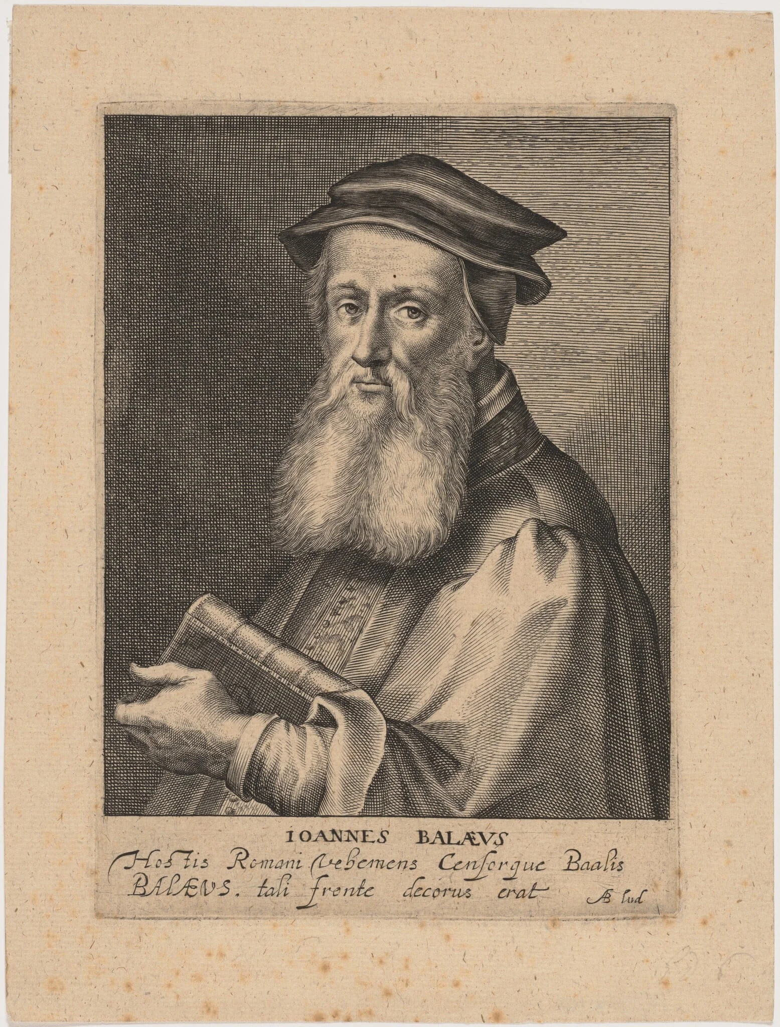John Bale, Bishop of Ossory, by Magdalena van de Passe, ink, 1620