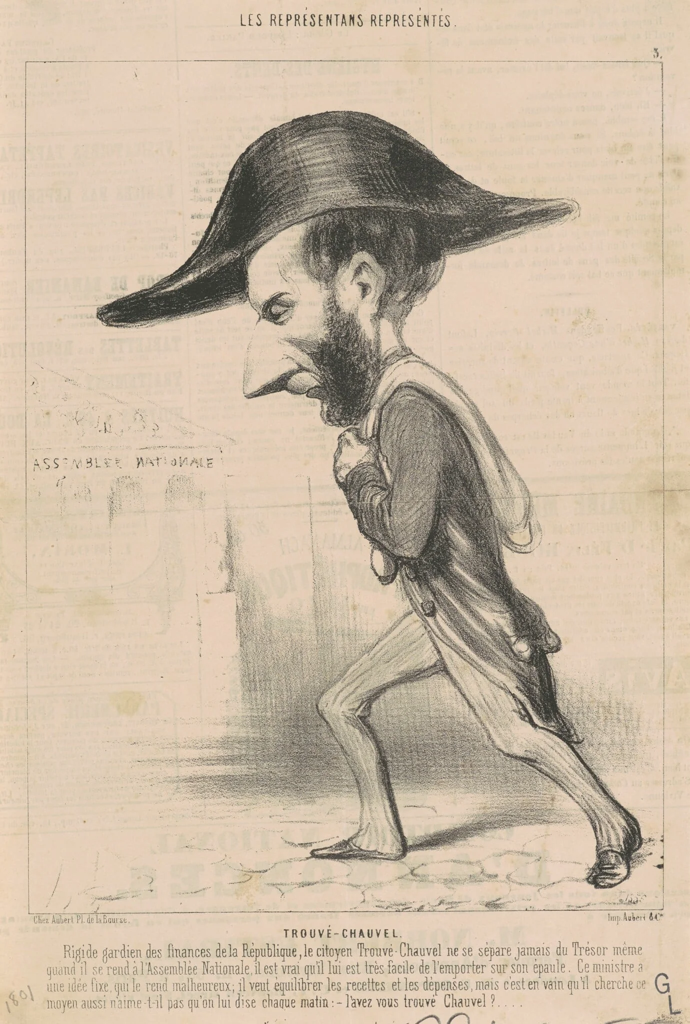 Ariste trouvé Chauvel, by Honoré Daumier, ink, 1848