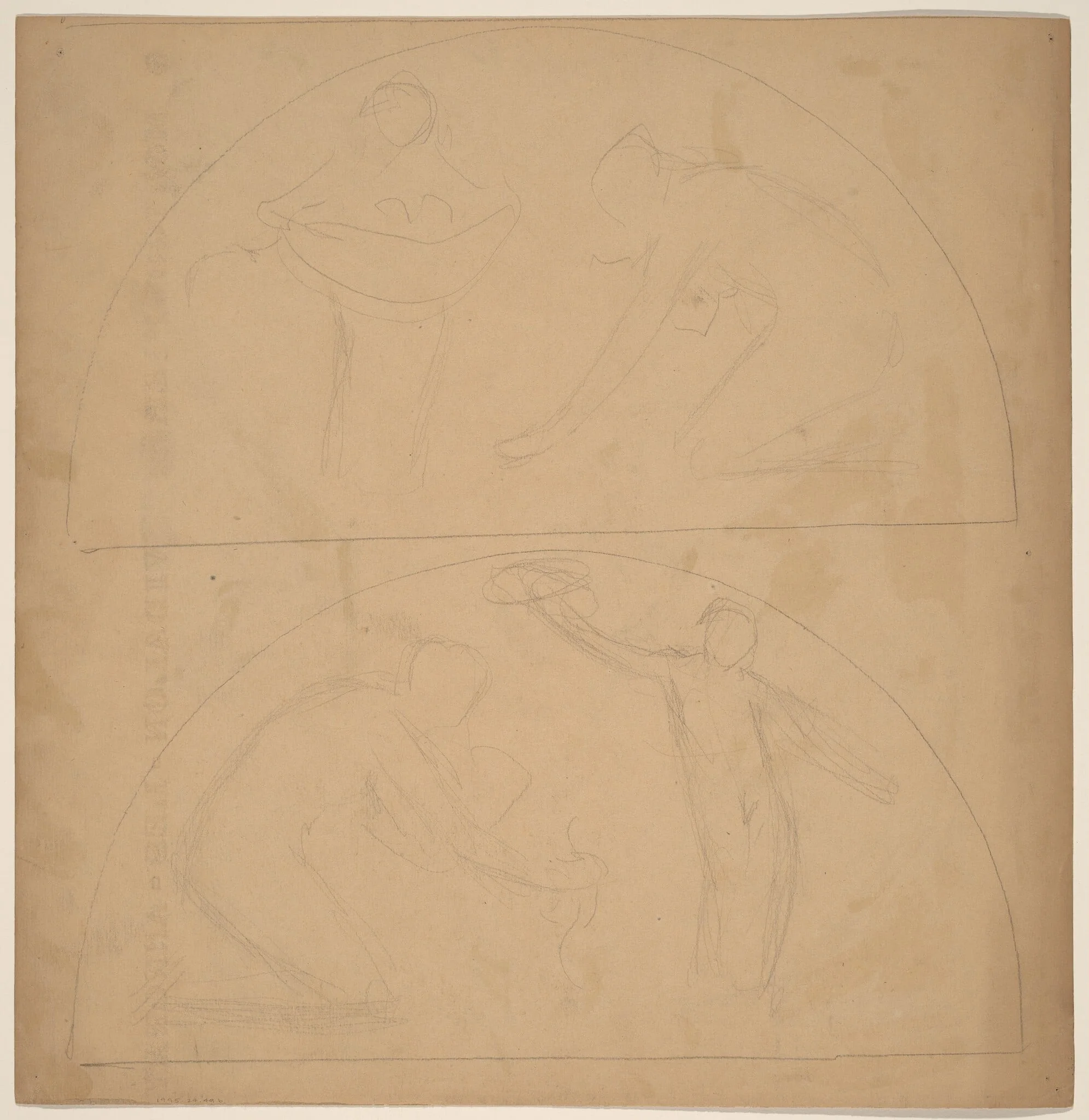 Study for a Border Design [verso], by Charles Sprague Pearce, graphite, 1894