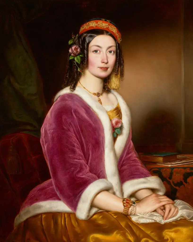 Portrait of a Woman in  Velvet Pelisse
