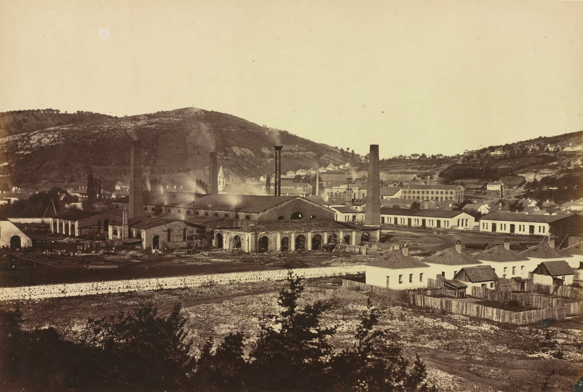 Ironworks in Reschitza, by Andreas Groll, 1860