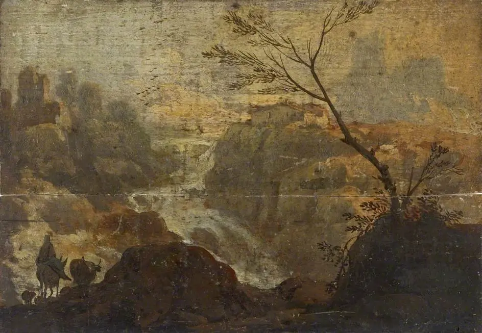 Rocky Landscape with a Waterfall