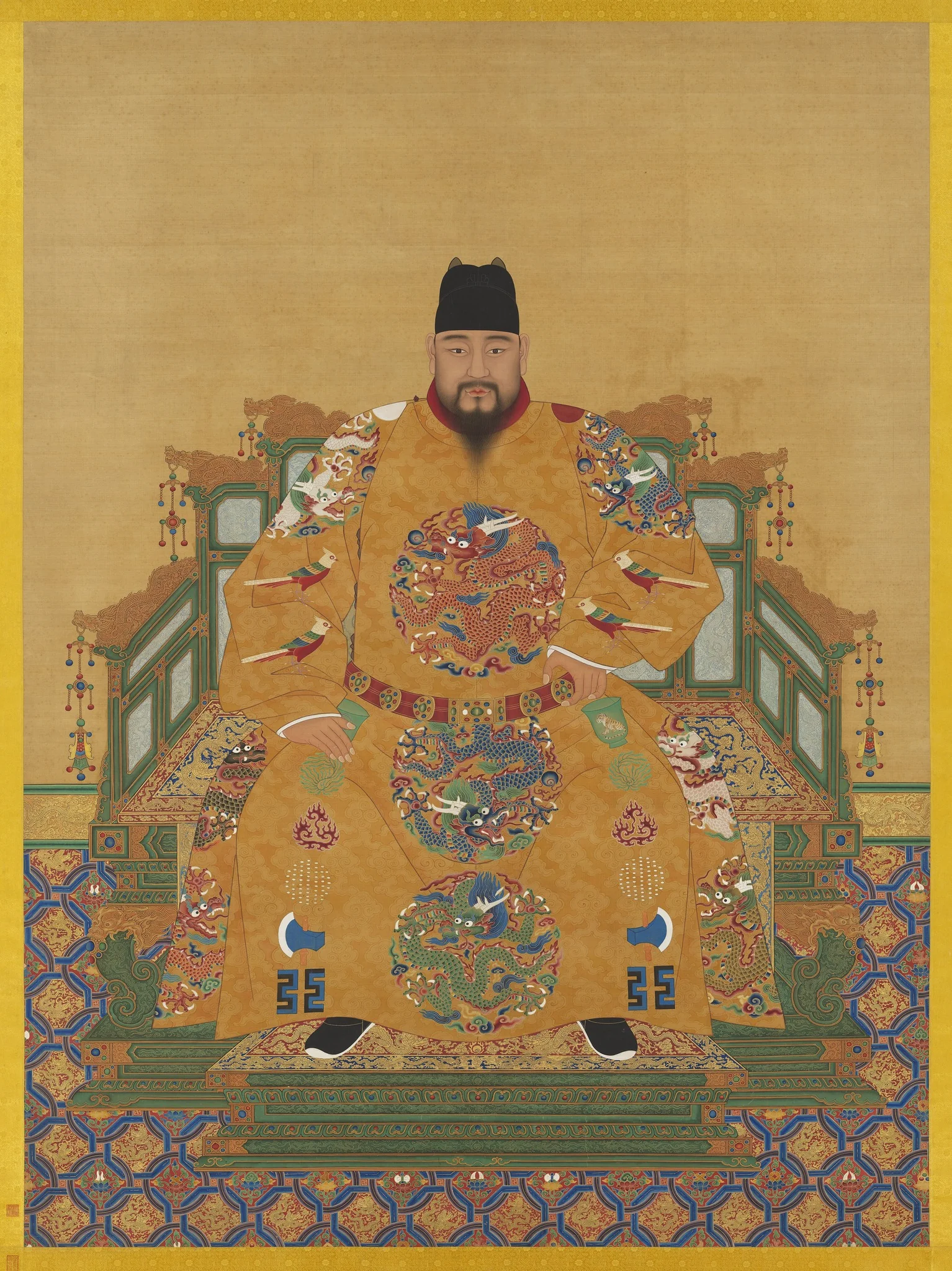 明英宗坐像　軸, by Unknown, unspecified