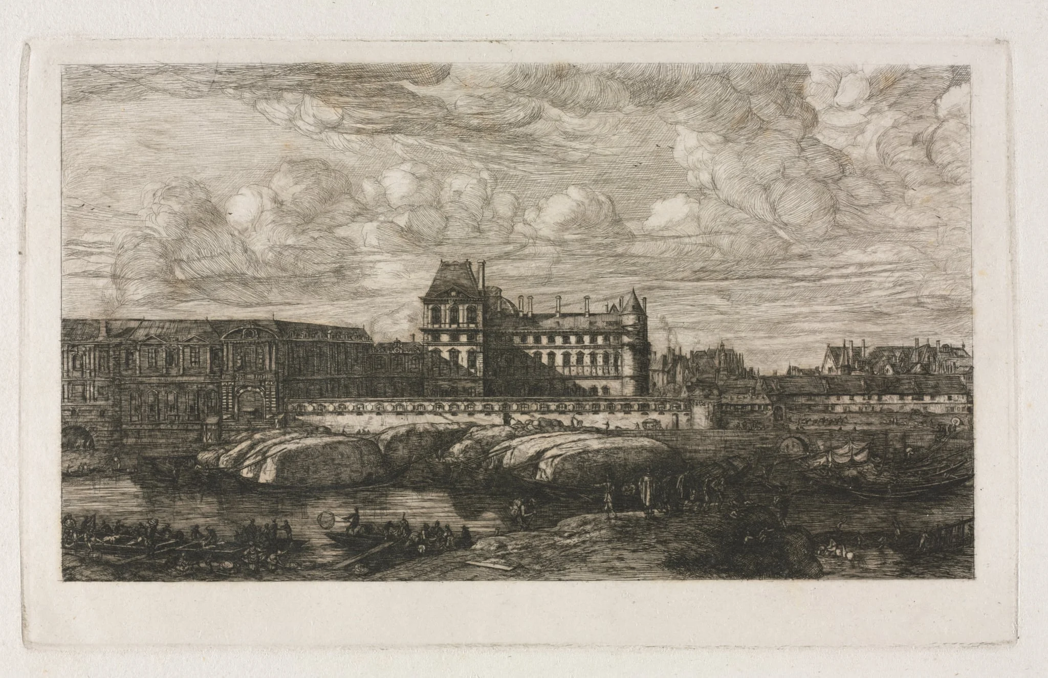 The Old Louvre from a Painting by Zeeman, 1651, by Charles Meryon, 1866