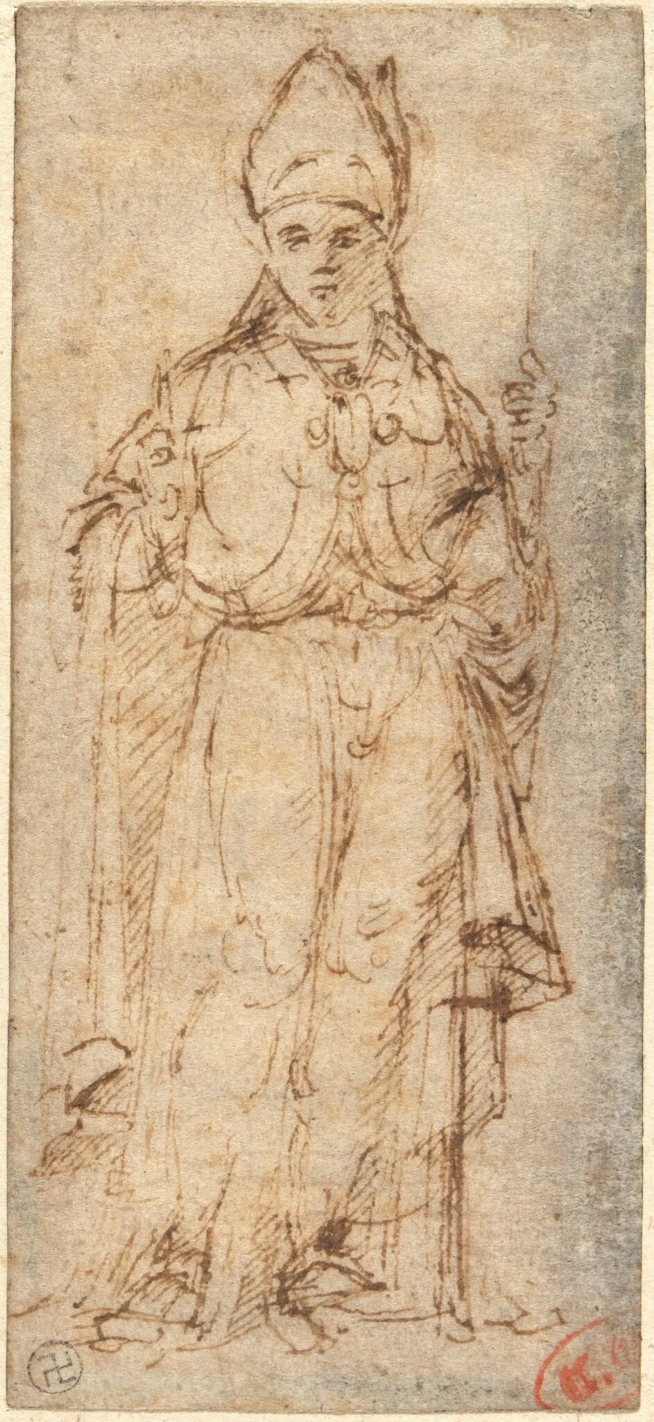 Saint Louis of Toulouse Holding a Staff