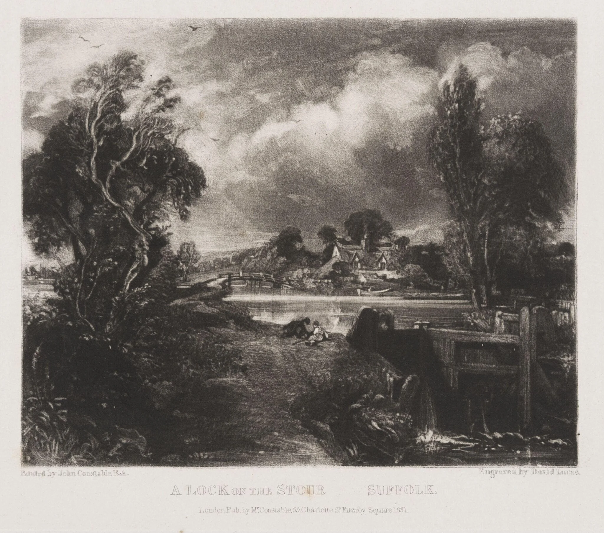A LOCK ON THE STOUR SUFFOLK, by John Constable, 1831