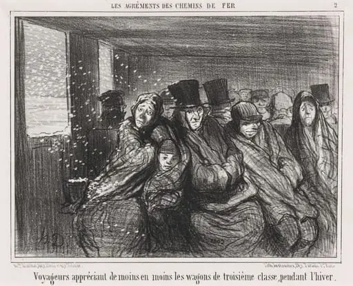 Voyageurs appréciant de moins en moins les wagons de troisième classe...