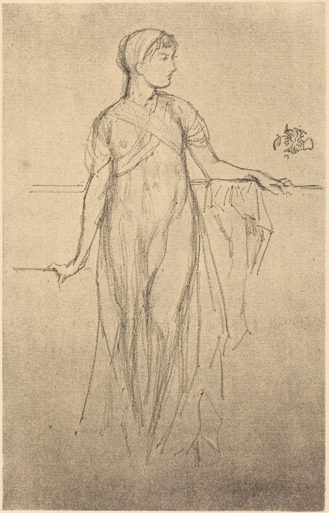 Study, by James McNeill Whistler, ink, 1879